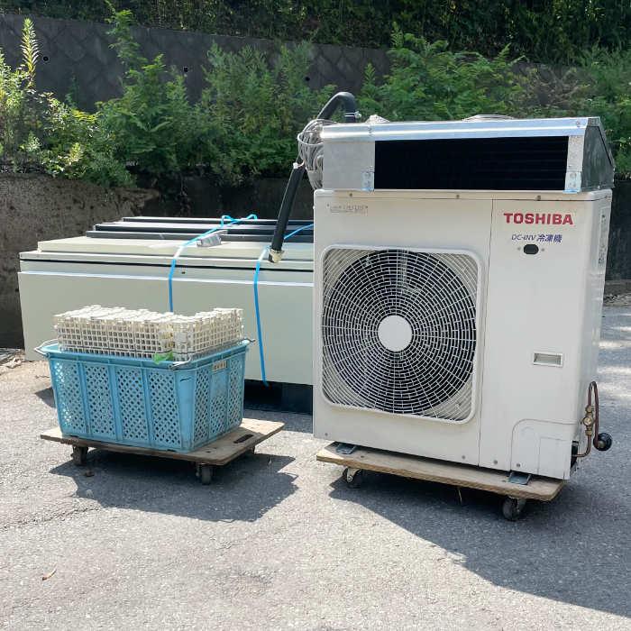 東芝ライテック 中古｜プレハブ冷蔵庫 1坪 外機TAM130AU-SV 内機TA 