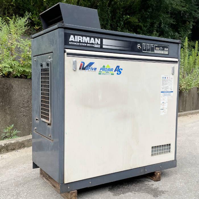 中古｜コンプレッサー SMS15EVD-E AIRMAN スクリュ回転形1段圧縮油冷式 