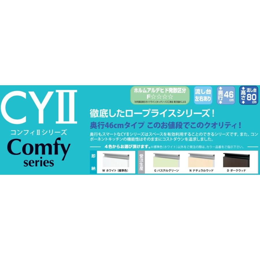 薄型流し台W900×D460×H800mm 壁出し水栓仕様【東京圏限定】CYII-90