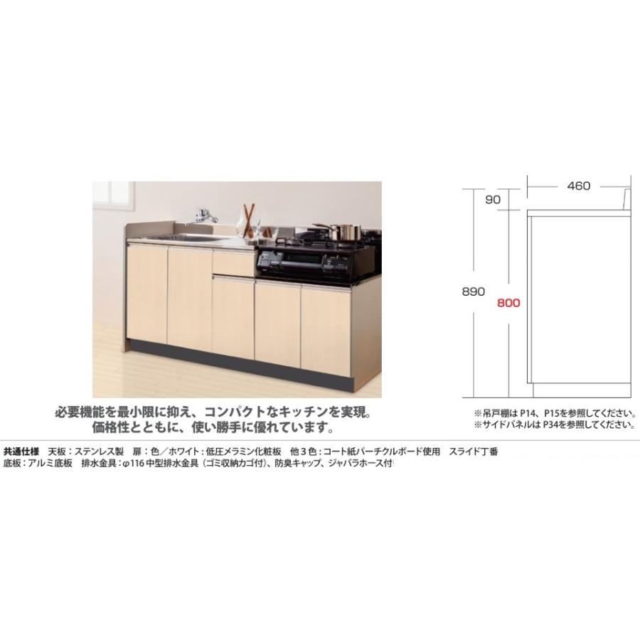 薄型流し台W900×D460×H800mm 壁出し水栓仕様【東京圏限定】CYII-90