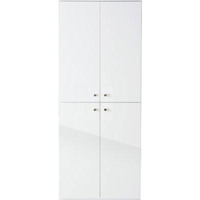 下駄箱W750×D243×H1800高級感溢れる鏡面ホワイト色 上下分割扉【東京圏