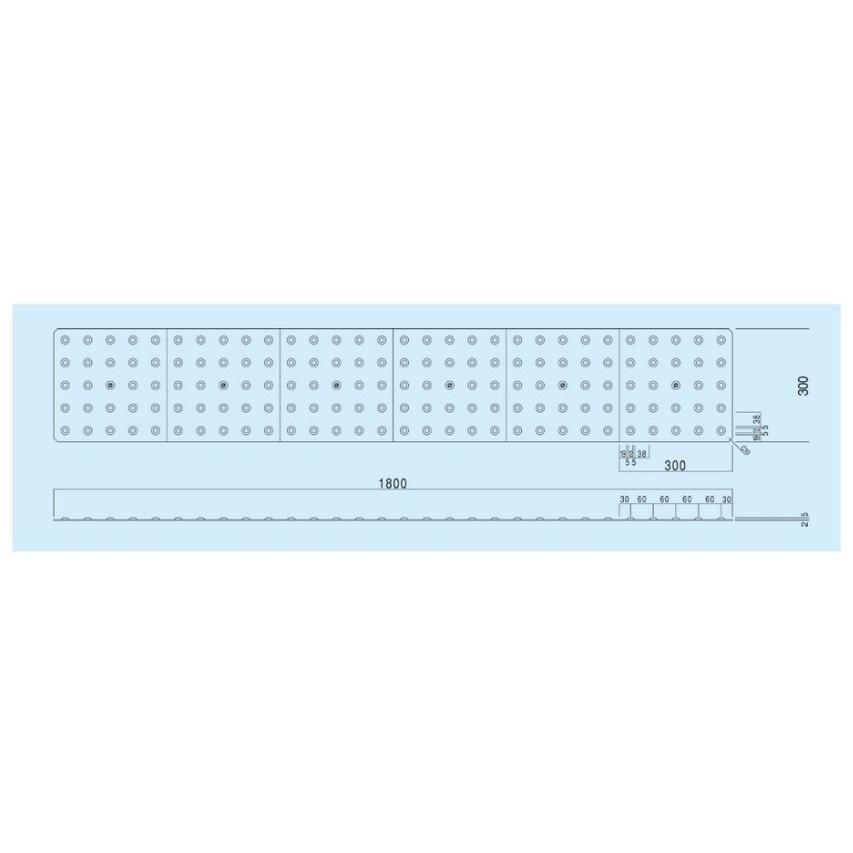 ユニット点字タイル】 長1800×幅300×厚み2mmポイント警告タイプ
