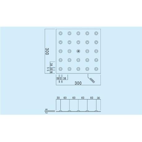 点字タイル【塩化ビニール製】300×300×厚み2mm 点形警告タイプ屋内用