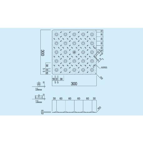 のり付点字タイル【ゴム製】300×300×厚み2mm 点形警告タイプSM300-JM｜ensin｜06