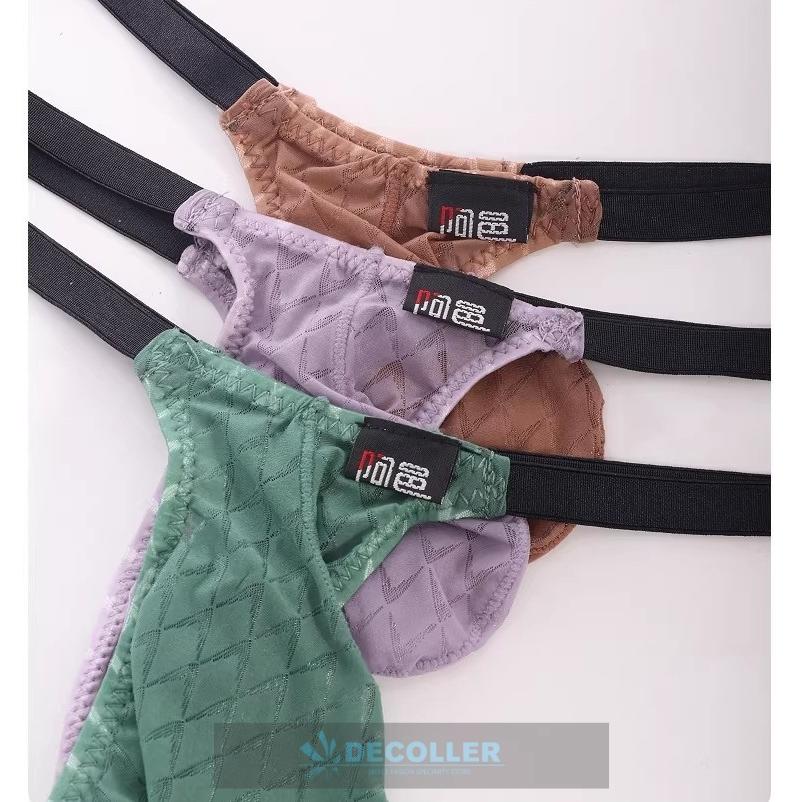 メンズTバック ポーチ型 Gストリング アーガイル柄 透けレース フルシーム 男性下着 セクシー enstyle エンスタイル ay2001dk | ブランド登録なし | 19