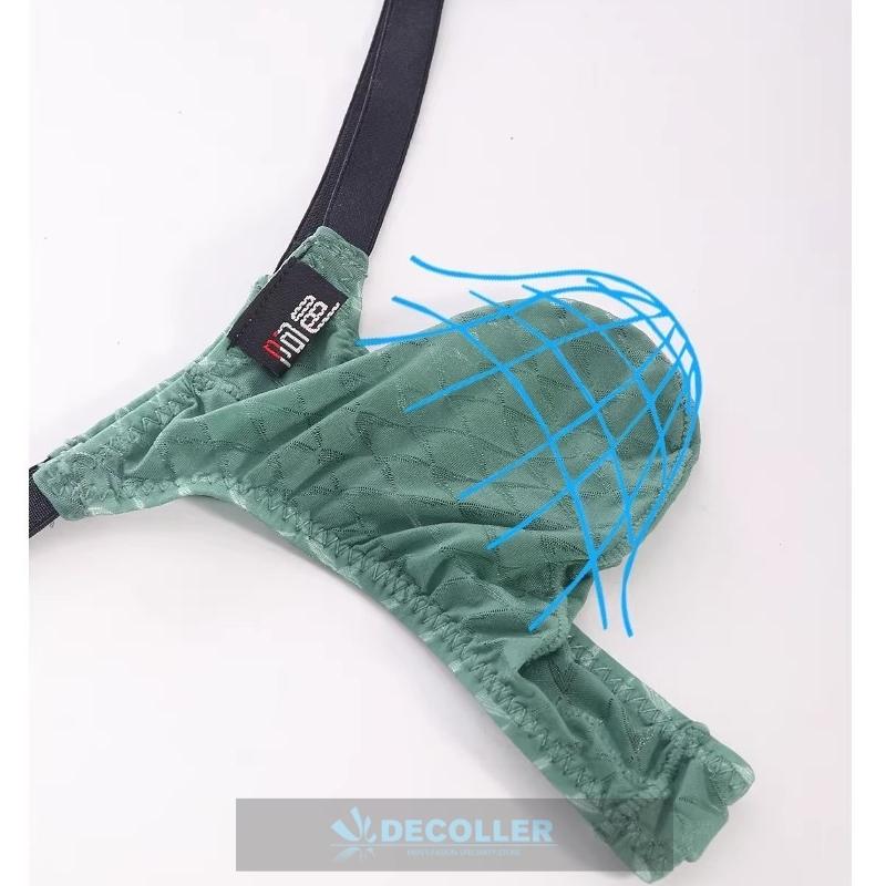 メンズTバック ポーチ型 Gストリング アーガイル柄 透けレース フルシーム 男性下着 セクシー enstyle エンスタイル ay2001dk | ブランド登録なし | 20