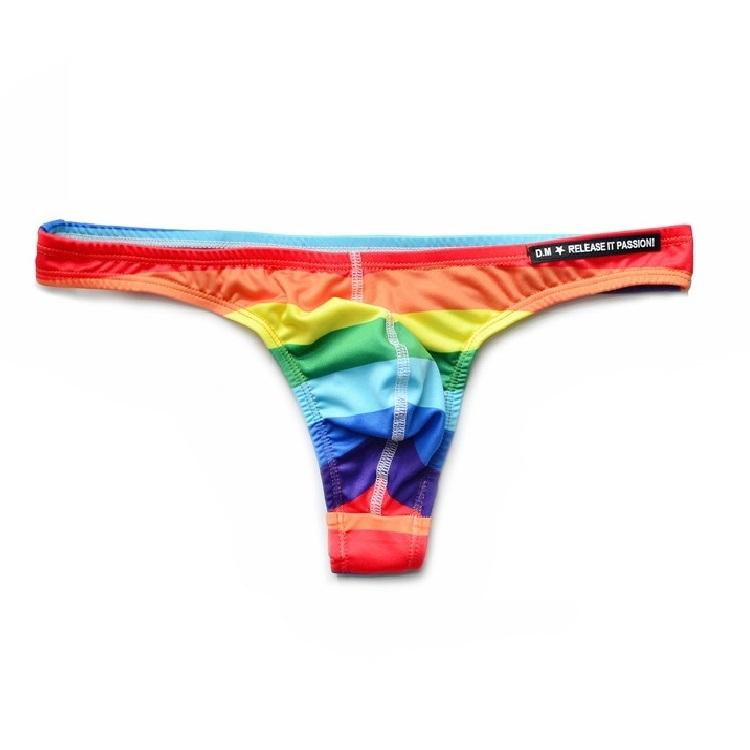 メンズTバック 虹カラー ストレッチ素材 メンズインナー セクシーインナー 男性下着 e-dm1014 | ブランド登録なし