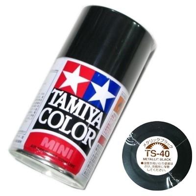 タミヤ カラー MINI スプレー塗料 (TS-40) メタリックブラック タミヤ