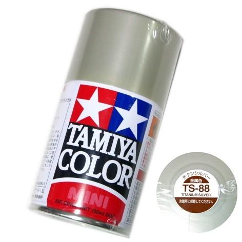 タミヤ カラー MINI スプレー塗料 (TS-88) チタンシルバー 金属色