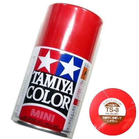 タミヤ カラー MINI スプレー塗料 (TS-8) イタリアンレッド つやあり