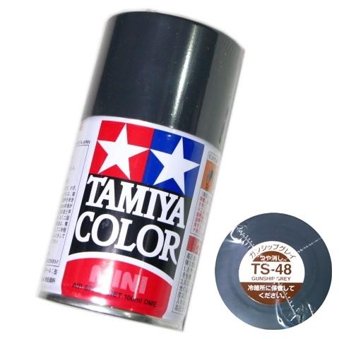 タミヤ カラー MINI スプレー塗料 (TS-48) ガンシップグレイ つや消し