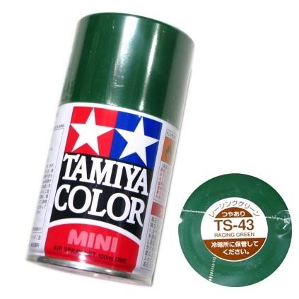タミヤ カラー MINI スプレー塗料 (TS-43) レーシンググリーン つや