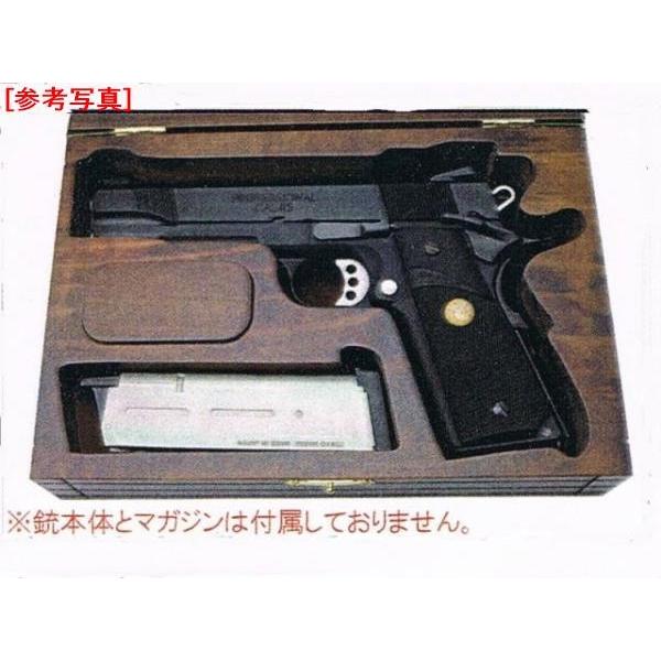 M1911/MEUピストル 対応 木製ガンケース ガラス蓋 COLT刻印 : ホビー