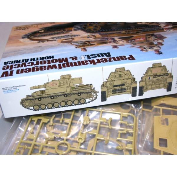 ドイツ IV号戦車F型 伝令バイクセット LP76 北アフリカ戦線 1/35スケール プラモデル MM-25208 タミヤ｜ensyu2017｜03