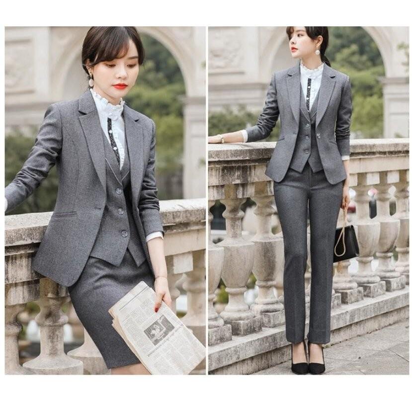 市場 送料無料 3点セット 制服 パンツセットスカートセット 無地 セットアップ ジャケット スカート ベスト ジャケット パンツ レディーススーツ