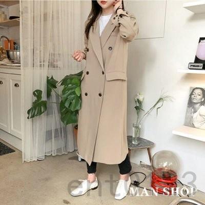 新しい到着 チェスターコートレディーストレンチコートダブルコートカーキ色マキシ丈あったか裏地付きゆったり無地アウターマキシコートol通勤春秋 チェスターコート サイズ S Demolition Training