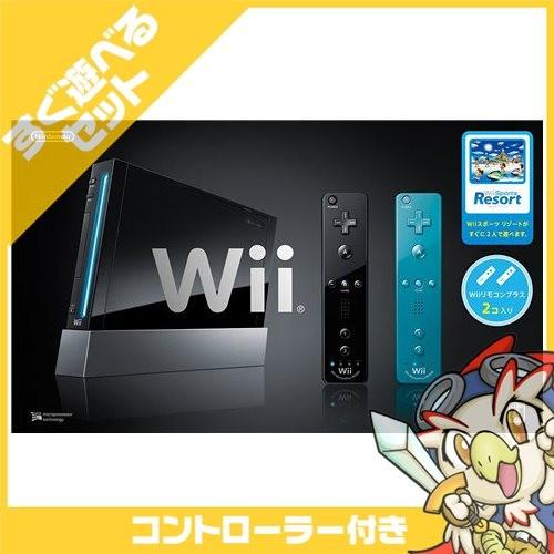 Wii ニンテンドーWii Wii本体 (クロ) Wiiリモコンプラス2個、Wiiスポーツリゾート同梱 本体 すぐ遊べるセット Nintendo 任天堂 ニンテンドー 中古｜entameoukoku｜02