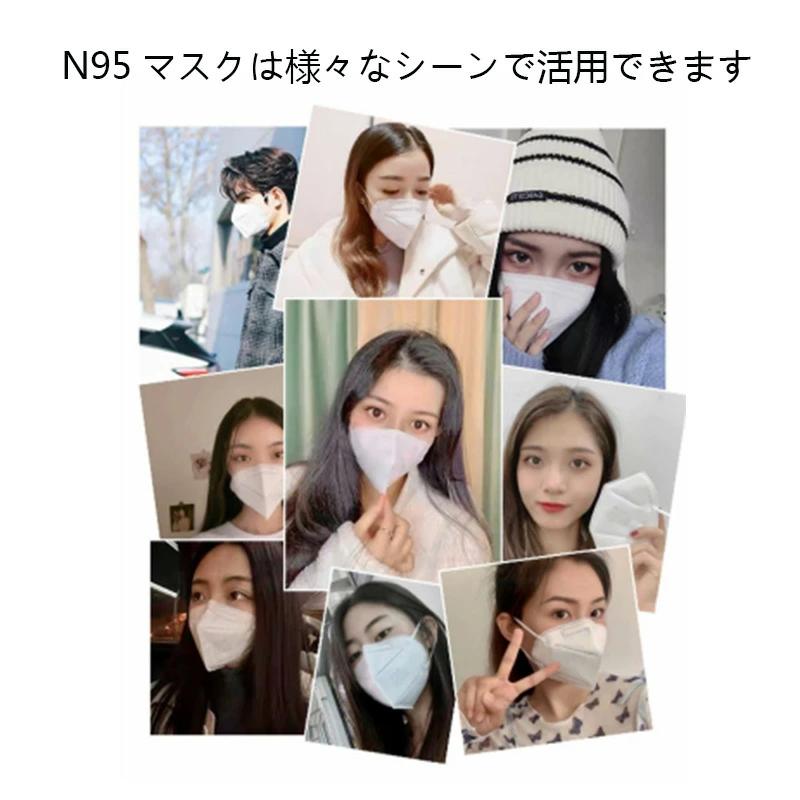 即納 N95マスク ホウイト 個包装 50枚入 KN95同等 mask 高機能 5 層