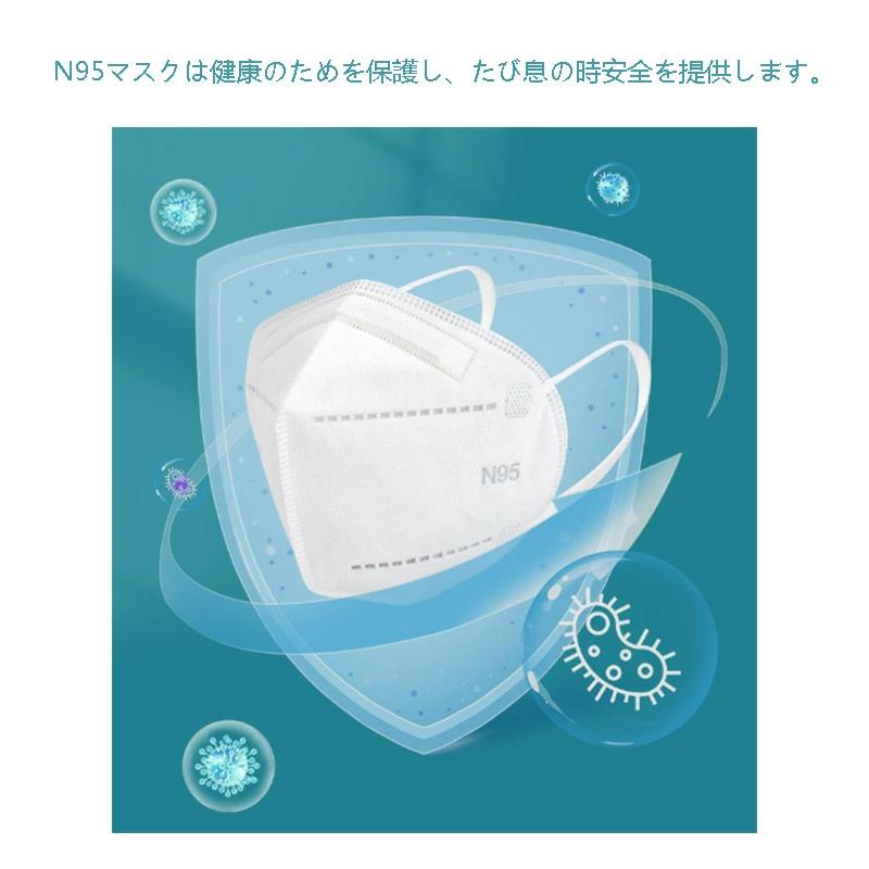 即納 N95マスク ホウイト 個包装 50枚入 KN95同等 mask 高機能 5 層
