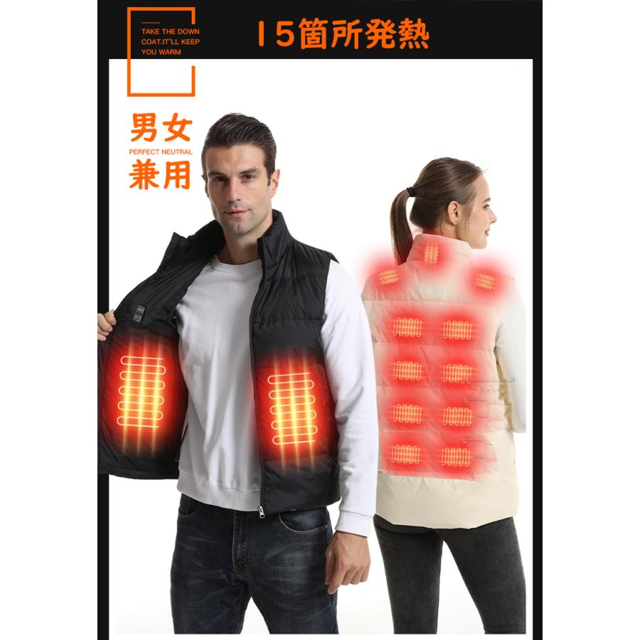 2024 電熱ベスト 電気ベスト ダウンジャケット 日本製ヒーター ベスト