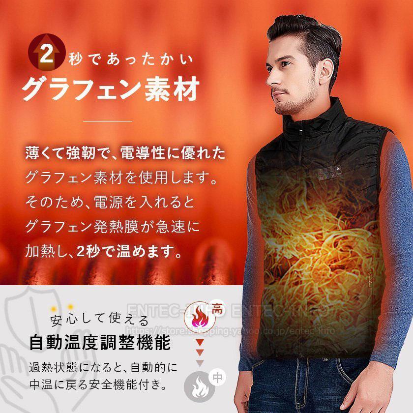 電熱ベスト 17枚内蔵 ヒーターベスト 20000mAhバッテリー 速暖 ヒート 