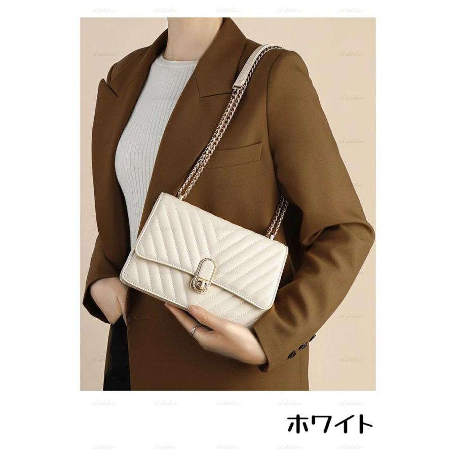 本革 ショルダーバッグ キルティングバッグ チェーンバッグ レディース 