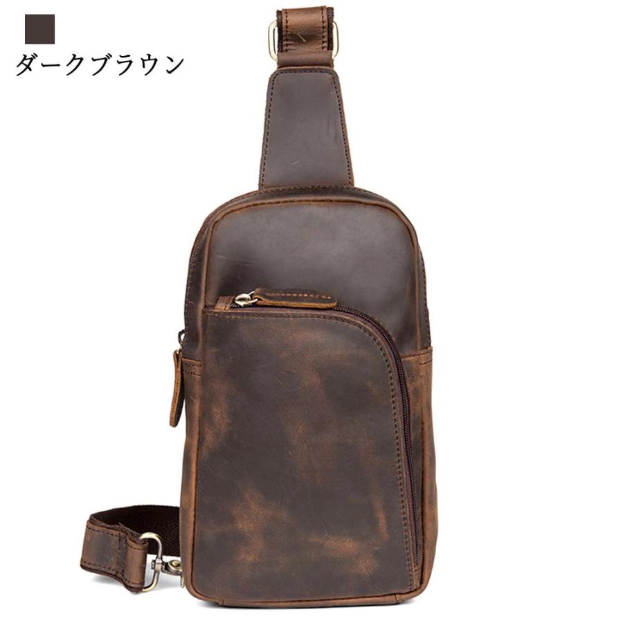 ボディバッグ メンズ レザーワンショルダーバッグ きれいめ 50代 