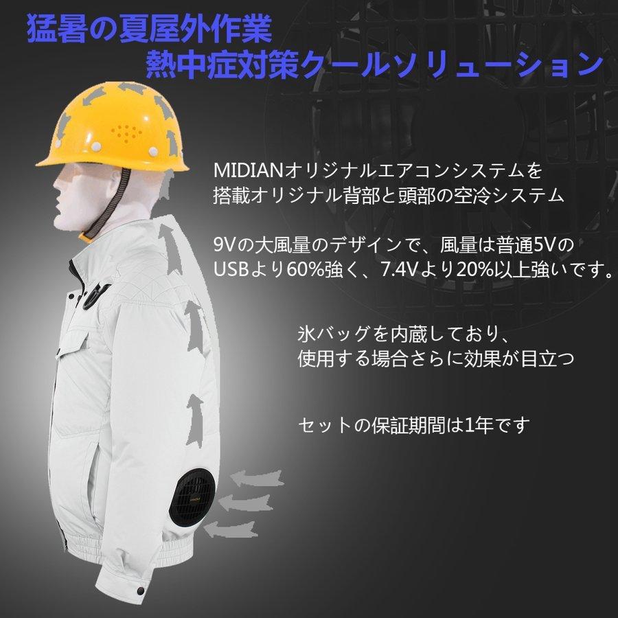 空調作業服長袖 20000mAhバッテリー 冷却服 おすすめ 作業服フルセット