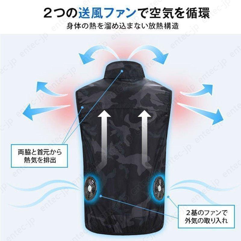 空調ベスト ファンバッテリー 追加可 20000mAh 最強 空調ウェア 電動