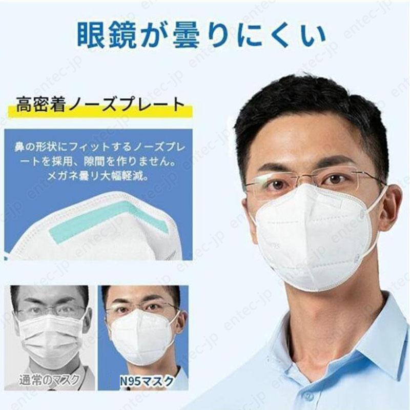 即納 N95マスク ホウイト 個包装 500枚入 KN95同等 mask 高機能 5層