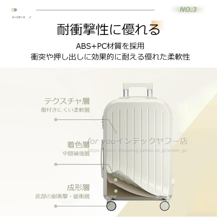 即納 スーツケース USBポート付き Mサイズ カップホルダー付き