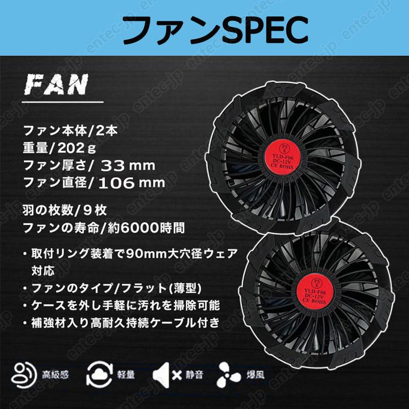 即納 最強12V対応 空調作業服ベスト用 バッテリーファンセット