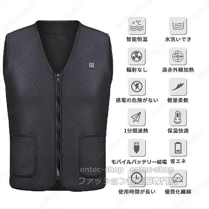 電熱ベスト 日本製ヒーター ベスト 2025強化版 電熱ジャケット 16
