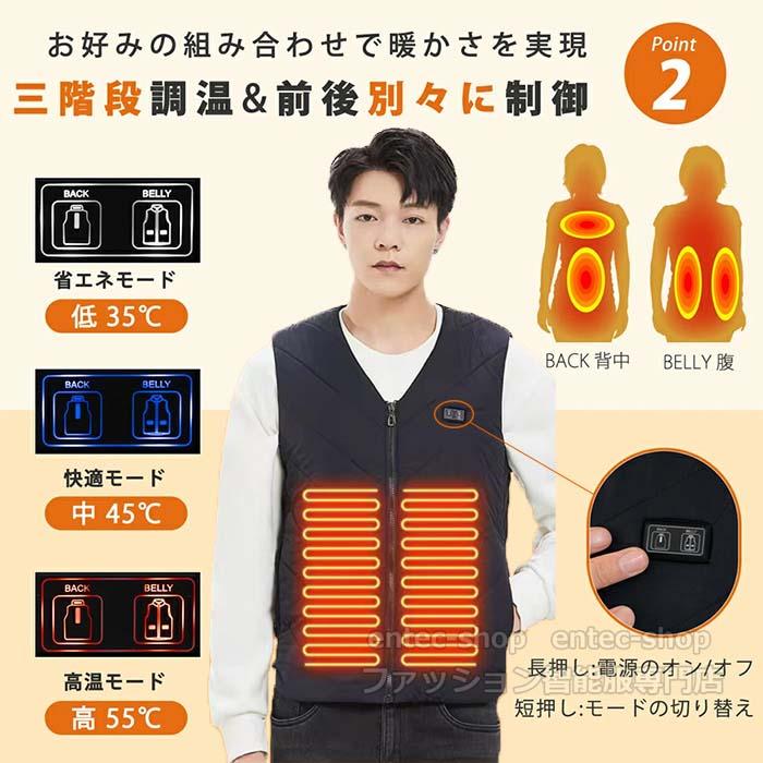 即納 電熱ウェア 電熱ベスト ヒーターベスト 大きいサイズ S-7XL