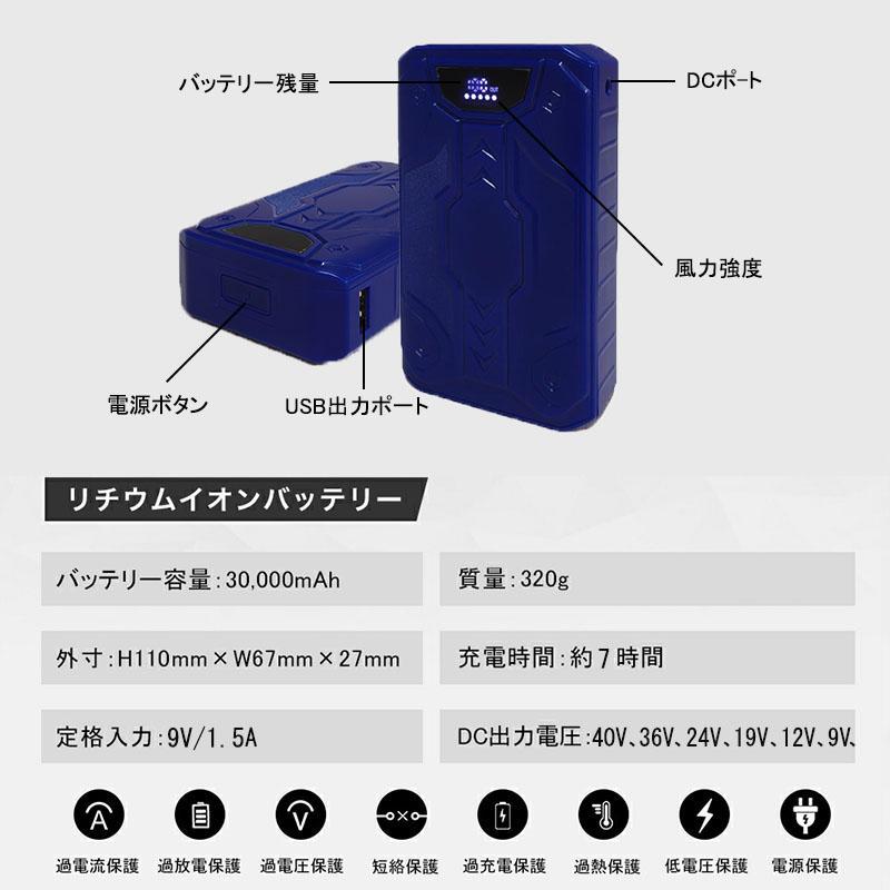 即納 空調ウェア2026 空調作業服用 ファンバッテリーセット 40V