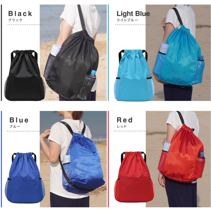 ナップサック おしゃれ ナップザック ジムサック スポーツ ジムバッグ ジムバック 大容量 軽量  防水 撥水 プールバッグ | ブランド登録なし | 12