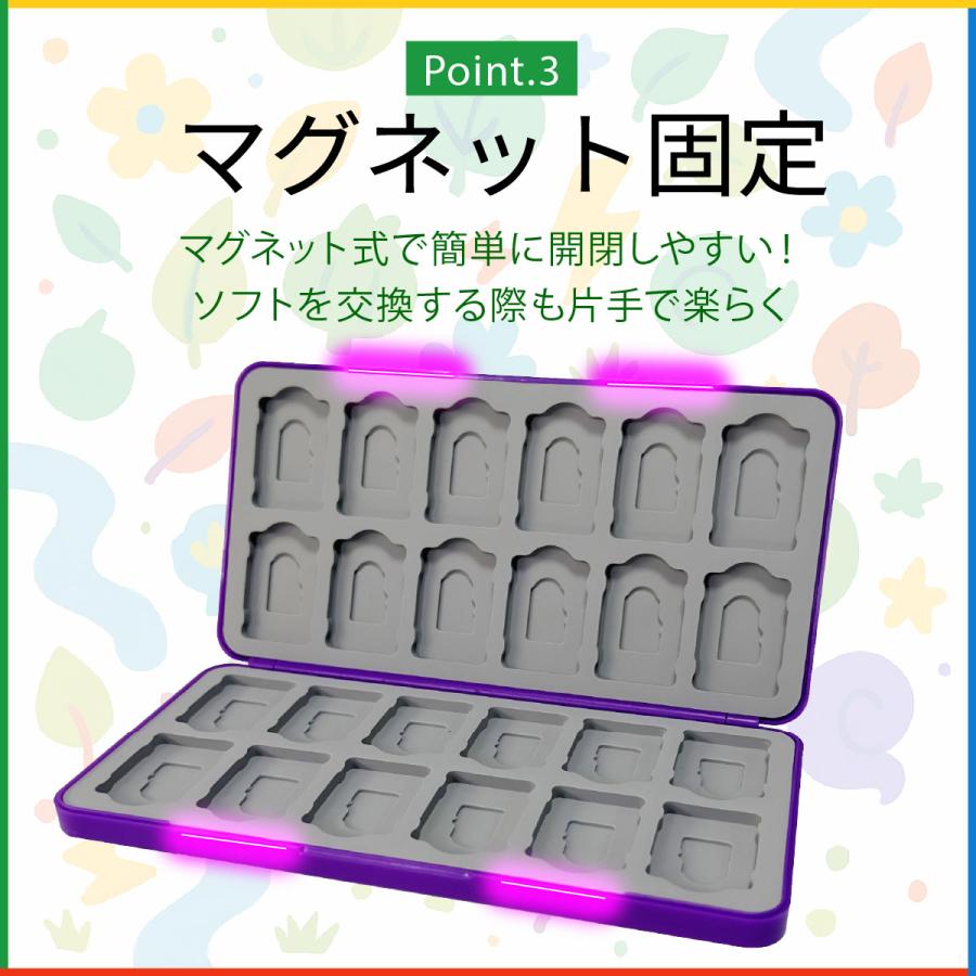 スイッチ ソフト ケース switch ソフトケース カセットケース 大容量 24枚収納 sdカード 同時収納 スイッチ ゲームカード カードケース 収納 傷防止 スリム | ブランド登録なし | 04