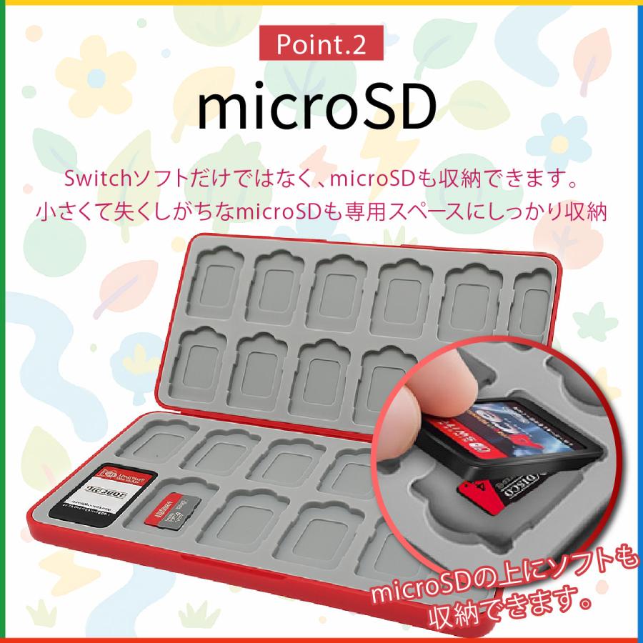 スイッチ ソフト ケース switch ソフトケース カセットケース 大容量 24枚収納 sdカード 同時収納 スイッチ ゲームカード カードケース 収納 傷防止 スリム | ブランド登録なし | 03
