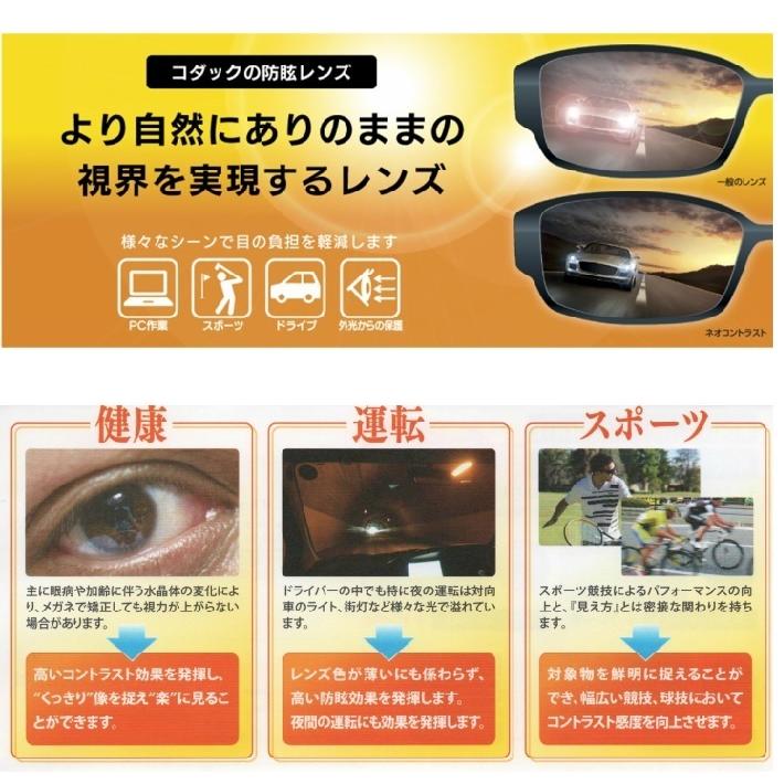 ネオコントラスト MB1285 サングラス セット 夜の運転 快適 伊達 健康 メガネ 度付きも可能の画像