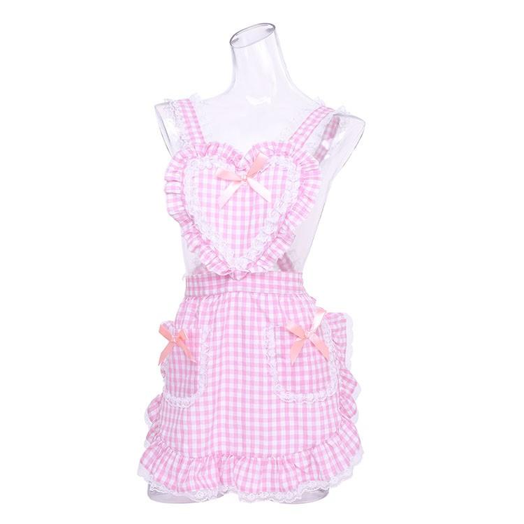 コスプレ エプロン ハートフリルエプロン ギンガムチェック ピンク バレンタインデー かわいい 可愛い おしゃれ 女性用 ハロウィン ハロウィーン Z7534 エランドショップ 通販 Yahoo ショッピング