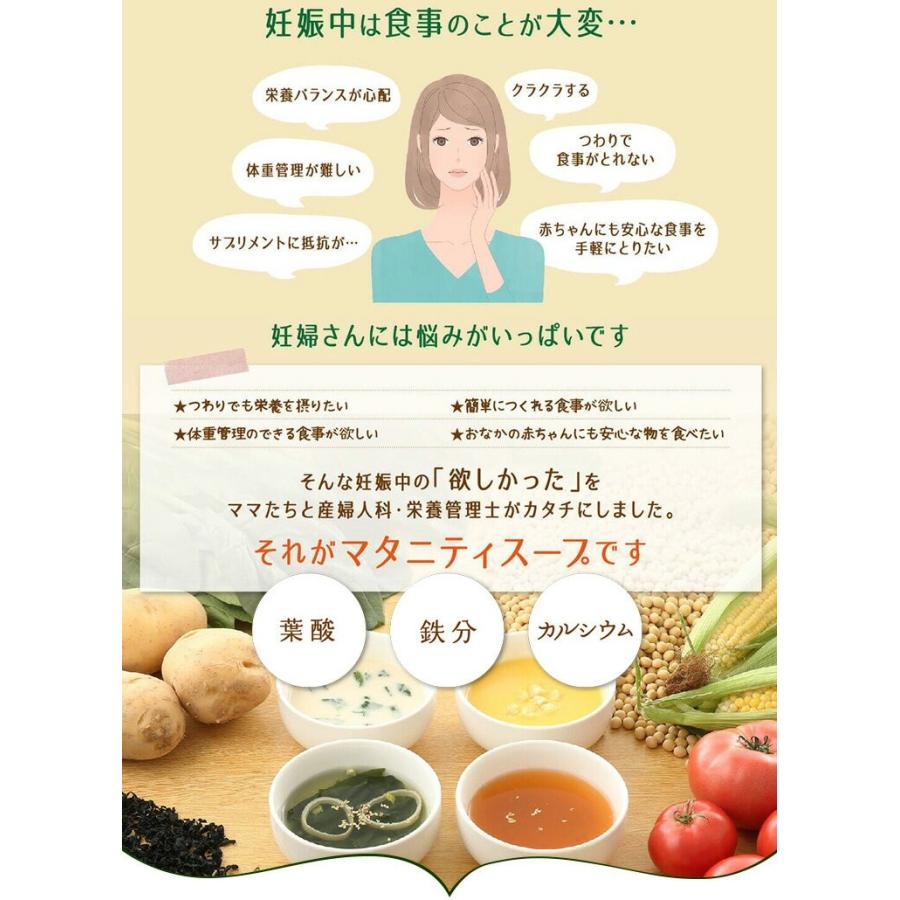 妊婦 マタニティ食品 マタニティスープ 7食入り ご自宅用簡易包装 全4種 同種類のスープ 7食セット 栄養補給 贈り物 つわり 健康食品 鉄分 葉酸 カルシウム Z 生活雑貨 通販 ランデルストア 通販 Yahoo ショッピング