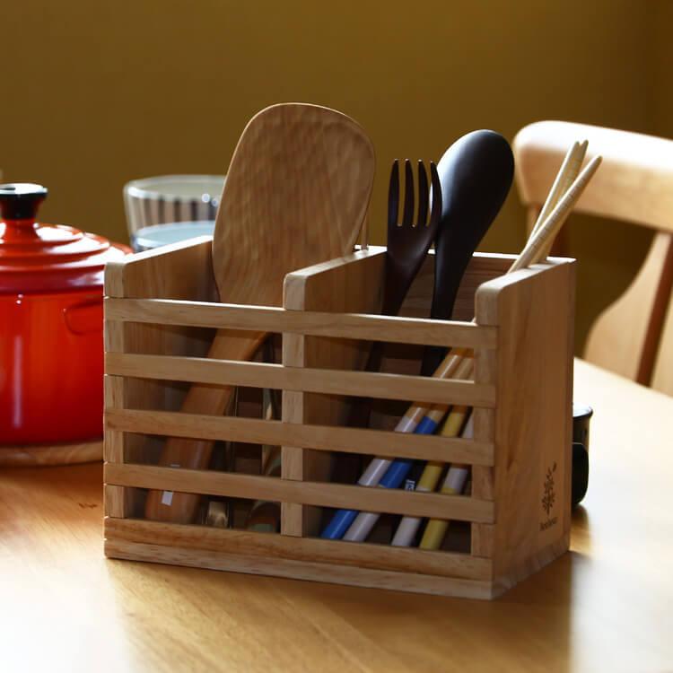 カトラリースタンド おしゃれ 木製カトラリー収納スタンド 仕切り付 ボヌール カトラリー立て 箸立て おはし カトラリー 立てる収納 仕切り付き Z 生活雑貨 通販 ランデルストア 通販 Yahoo ショッピング