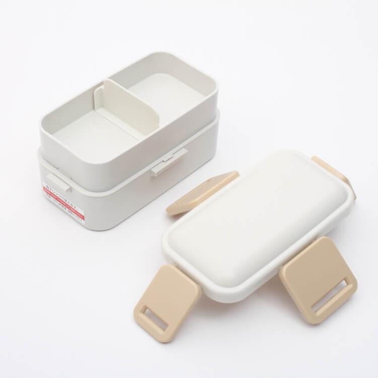 弁当箱 2段 シンプル 2段ふわっと弁当箱 パウダーカラーホワイト Pflw4 スリムタイプ 二段 お弁当箱 ２段弁当箱 ２段ランチ ランチボックス ドーム型フタ Z 生活雑貨 通販 ランデルストア 通販 Yahoo ショッピング