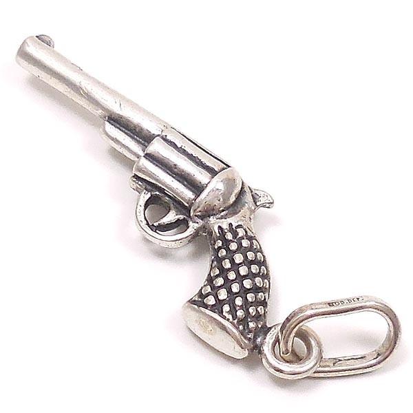 チャーム ペンダントトップ シルバー925 リボルバー ピストル 拳銃