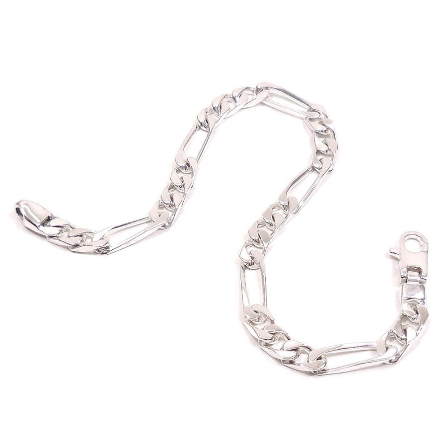 ITALY製 ヴィンテージ 925 × Brass フィガロチェーンブレスレット