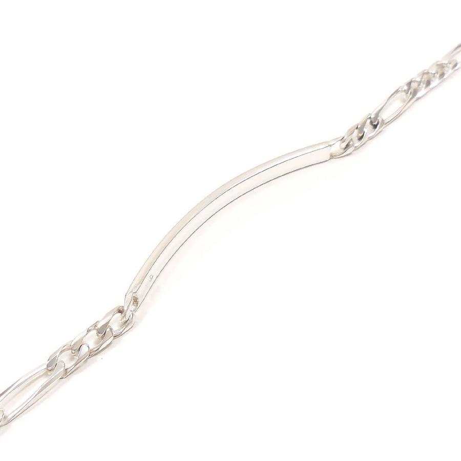 ペアアンクレット つけっぱなし 名入れ 刻印 シルバー925 フィガロチェーン 24cmまたは26cm イタリア製 サツルノ インポート メンズ レディースの画像