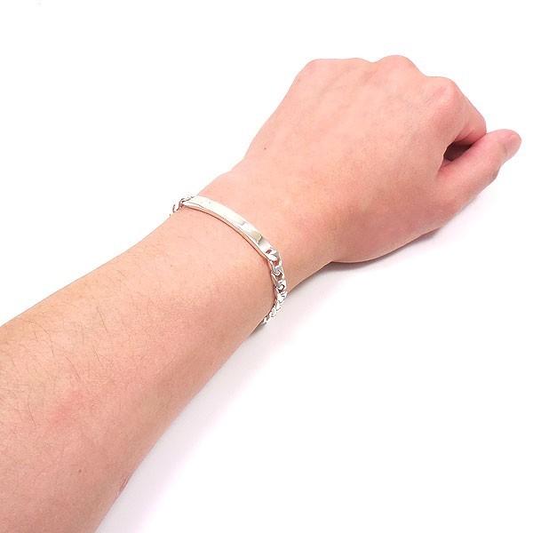 ブレスレット シルバー925 プレート付き キヘイチェーン 21cm