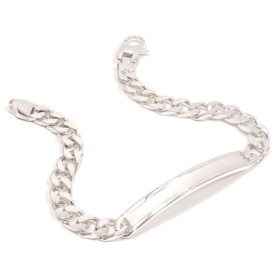 ブレスレット シルバー925 ツヤ消し入りプレート付き キヘイチェーン