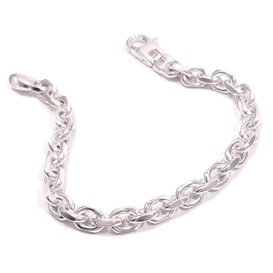 ブレスレット メンズ 太めカットありアズキチェーン いぶし加工可 20cm