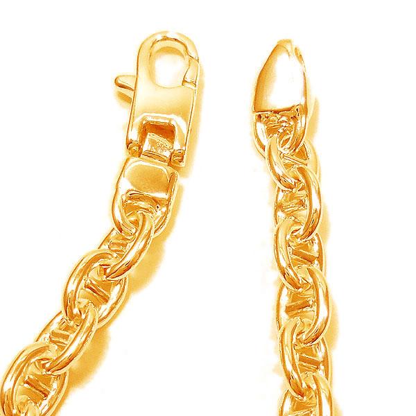 アンクレット シルバー925 K18メッキ マリンチェーン アンカーチェーン